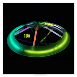 KNIXS Set of 10 Glow Stick Discs, Floating Lids, Discus in Multicolour Colour Mix, Luminous, Individually Packed (10 Pieces) - Ideal for Birthday, Leisure and Party