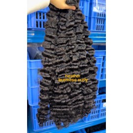 14a Grade Human Hair Bundles Bone Straight Original Burmese Curly Human Hair Wigs Bundles Suppliecolor: 1 bundle burmese curly, Stretched Length: 12 inches