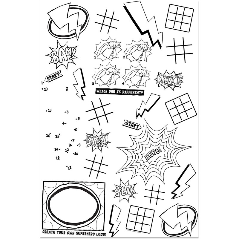 Superhero Color & Party Activity Paper Tablecover (54" x 108")