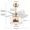 OUKANING Ceiling Fans with Lights, Modern Ceiling Fan with Remote