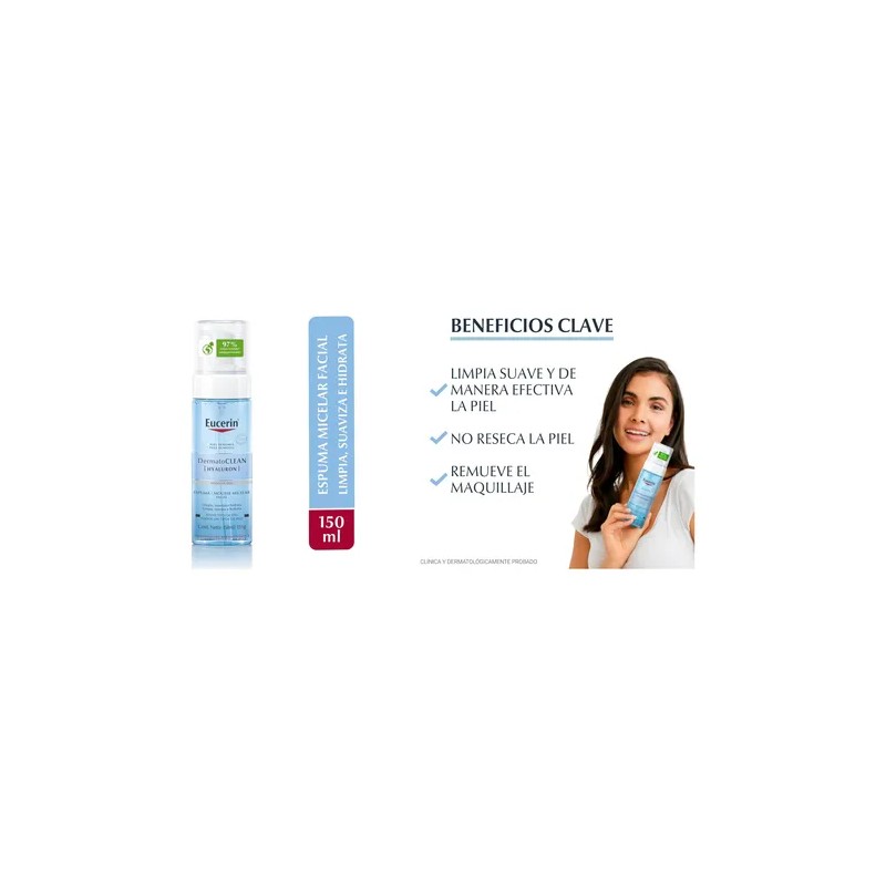 Eucerin Dermatoclean Hyaluron Espuma Micelar Facial 150ml