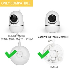 iTODOS iTODOS Baby Monitor Mount for HelloBaby HB65/HB66/HB6339/ HB6081/HB6250/ HB40/ HB6336/HB248,ANMEATE SM935E Baby Monitor Camera, Versatile Twist Mount Without Tools or Wall Damage