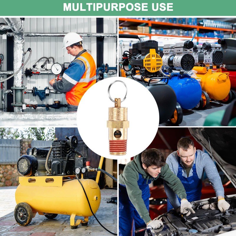 M METERXITY 2-Pack Air Compressor Pressure Release Safety Valve, 1/4"