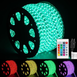 100 FT Waterproof Led Strip Lights for Outdoor Indoor, Cool White, Warm White, Blue, 16 Multiple Color Changing Led Light with Remote Control (100 feet)