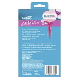 Gillette Venus ComfortGlide Maquinillas de afeitar desechables para mujer con aroma a té blanco, 4 unidades