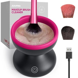 Alyfini Electric Makeup Brush Cleaner Machine, Powerful Friction Removes Residue on Make up Brushes Set/Sponge/Powder Puffs, Efficient Cleaning, Portable Spinning Washer, Save Cleanser & Shampoo, Spring gift - Color: SkyBlue