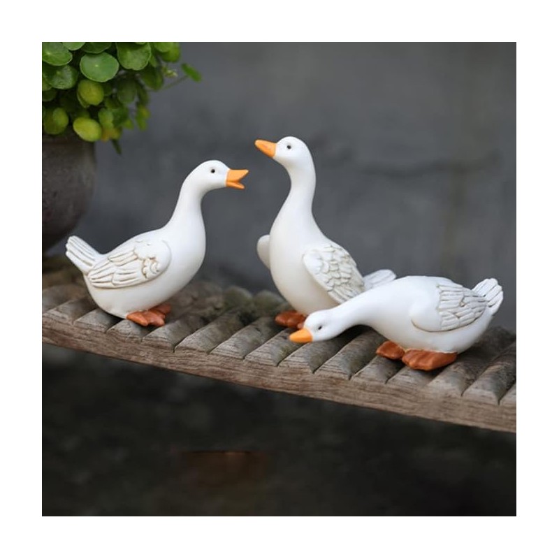 LALOCAPEYO 4 Pcs Duck Ornaments Simulation Absorbent Duck Ornaments Resin