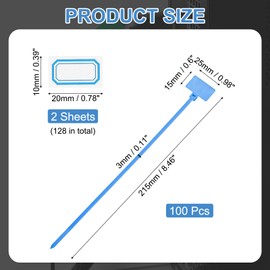 PATIKIL 8" Kabelbinder, 100 Stück Kabelbinder Etiketten Nylon Draht Markierungsetiketten Selbstschnürende Kunststoffbänder Beschriftbar Mit Etikettenpapier Für Organisation Kabel, Blau