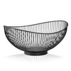 CALUTEA Modern Fruit Bowl Metal Steel Grey Black Decorative Designer
