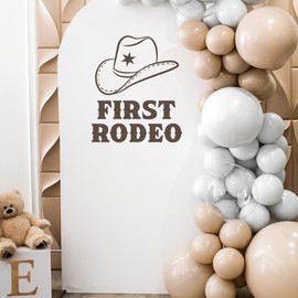 First Rodeo Decal - Rodeo Theme Wall Decal,Western Themed 1st Birthday Decorations,Wild West Rodeo Birthday Party Photography Background (First Rodeo Decal)