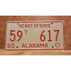 1980 ALABAMA License Plate Heart of Dixie antique vintage auto