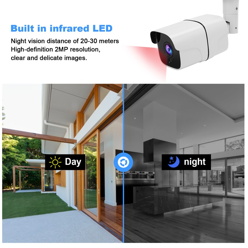Outdoor Security Camera HD 1080P 2MP IP66 Waterproof Infrared Night