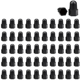 50Pcs M12*18 * 40MM Hex Nut Bolt Covers,Plastic Bolt Dome Caps Cover,Protection Black Caps Cover for Hexagon Screws,Bolts