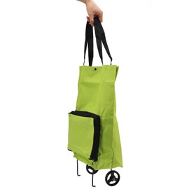 Carts With Wheels, Grocery Cart On Wheels Foldable Grocery Cart On Wheels With Strong Bearing Capacity Foldable Shopping Cart With Wheels for Trunk, Food Cabinet Or Garage (Green)