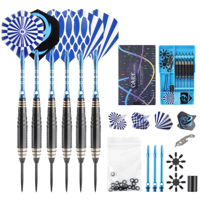 CareGames Steel Tip Darts Set Professional 24g with Carrying case,Aluminium