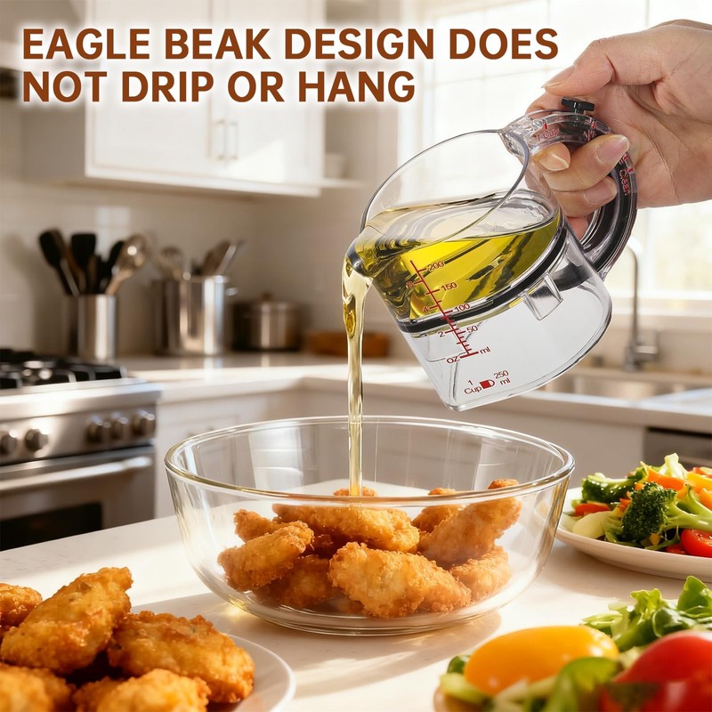 4-in-1 Adjustable Measuring Cup, Multi-Functional Kitchen Tool with Push-Button, with