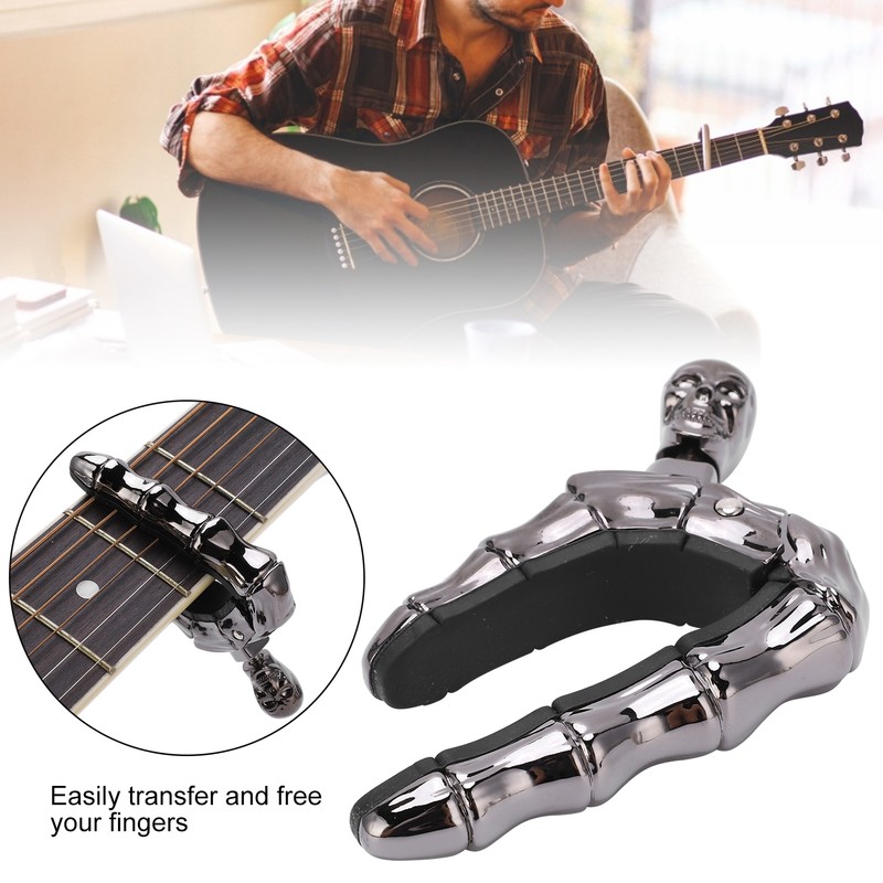 Guitar Capo Ballad Zinc Alloy Silicone Diacritics Skull Musical Instrument