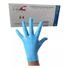 TAC Global Solutions Guante Nitrilo Tac Azul Caja Con 100 Pz Talla M Y LG