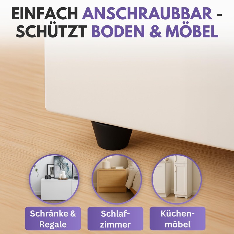 Filzada® 50x Gummipuffer/Anschlagpuffer 19x8mm- Gummifüße Schraubbar - Türstopper Gummi -