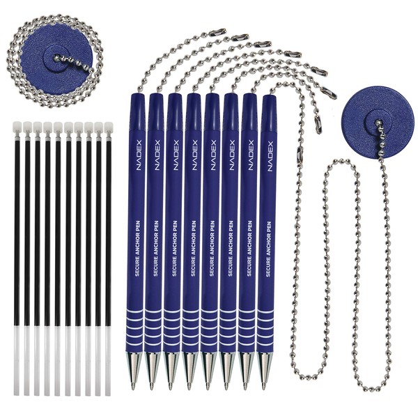 Nadex Ball and Chain Security Pen Set | 8 Pens,