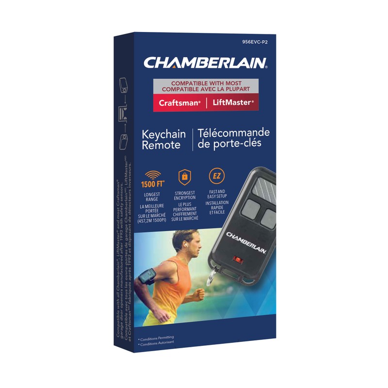 Chamberlain G956EVC-P2 3 Button Garage Door Opener Keychain Remote