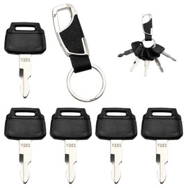 VooGenzek Pack of 5 Replacement Ignition Keys K250, Construction Machinery Keys, Universal Ignition Switch with Key Ring, Compatible with Kawasaki, Kobelco, Backhoe Loader, Wheel Loader