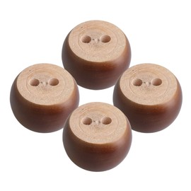 Yibuy 4 Pieces 6.7 x 6.7 x 4 cm Brown Eucalyptus Wood Round Furniture Feet Lifter for Sofa