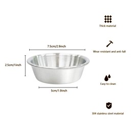 NO/A 6Pcs 2.3OZ Stainless Steel Sauce Dish, Seasoning Dishes, Premium Sushi Dipping Bowl Saucers, Metal Ramekins, Mini Appetizer Plates, Individual Condiment Sauce Cups (6Pcs Silver)