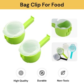 Ezonedeal Bag Clips for Food Storage, Bag Sealing Clips with Discharge Nozzle Bag Moisture Sealing Clamp Food Clips Saver Kitchen Snack Tool Kitchen Bag Chip Clips, Cap Sealer Clips (Green)