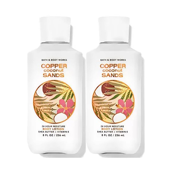 Bath & Body Works Copper Coconut Sands Super Smooth Lotion Sets Gift For Women 8 Oz -2 Pack (Copper Sands) 16 Fl Oz