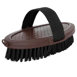 START Pferdebürste mit Band – Ergonomische Pflegebürste für Pferde – Striegel mit Riemen & weichen Borsten – Ideal für Fellpflege und Fellwechsel (Braun)