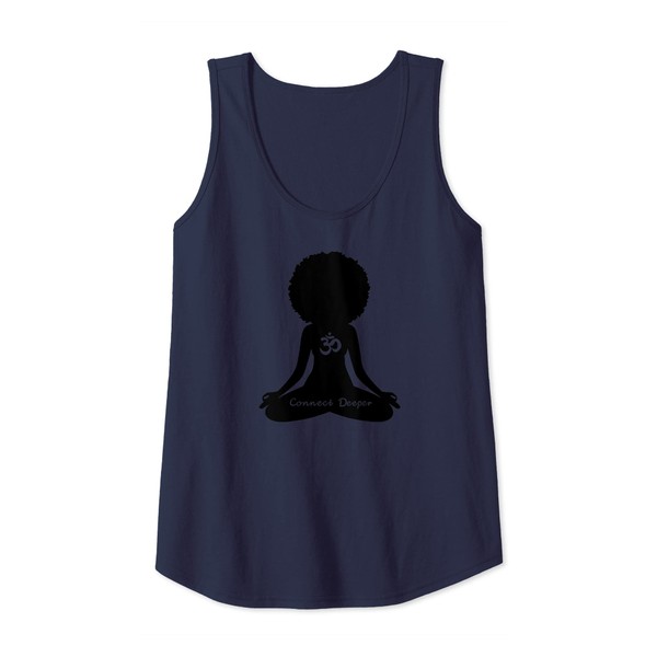 Womens Connect Deeper Afro Goddess Curly Hair Self-Care OM Yoga