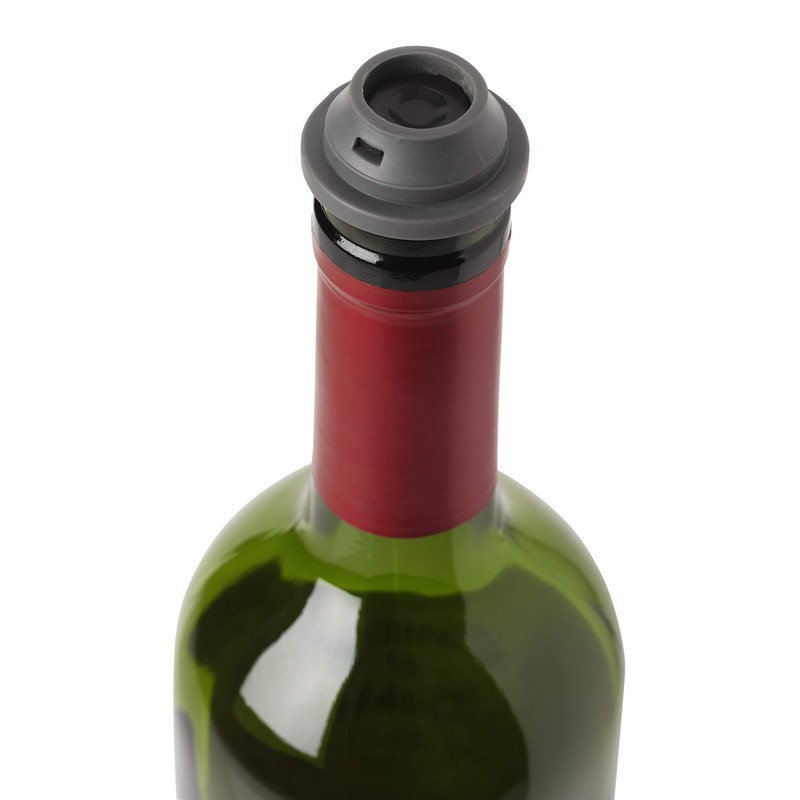 Le Creuset, 2-er Set Verschlüsse für Weinpumpen, Weinkonservierung, Schwarz, Silikon,