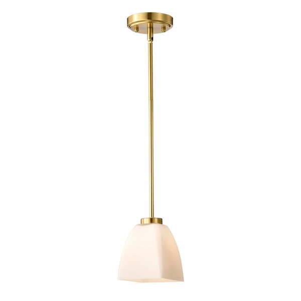 Edvivi Gold Pendant Light, 1-Light Mini Hanging Light Fixture with