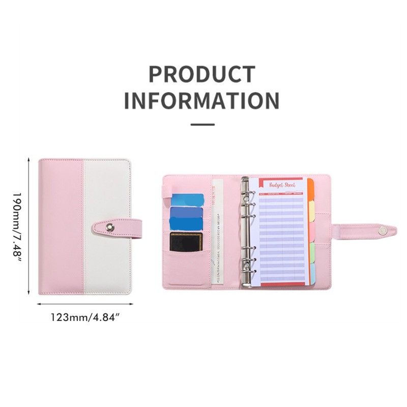 A6 PU Leather Budget Organiser with Buckle Budget Planner Financial