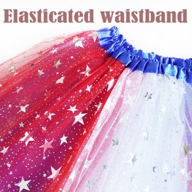 DMLBC USA Women Star Tutu 4th of July Red White and Blue Tutu for Adult Independence Day Costume (1, Large)