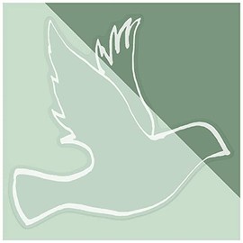 Large 460mm 'Dove' Clear Static Window Cling Sticker/Decal (White) (WC00012531)