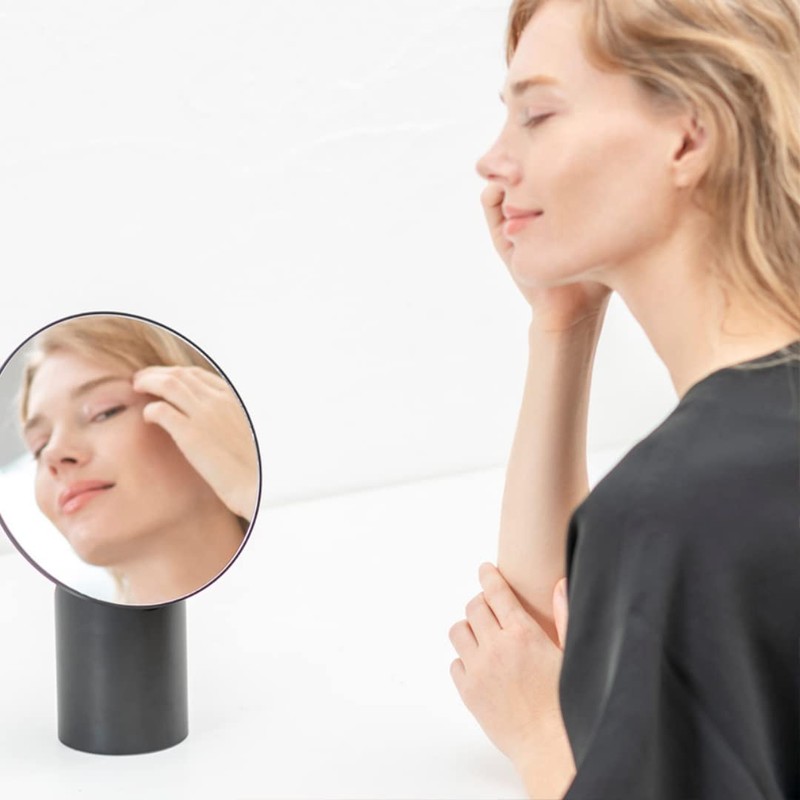 Makeup Mirror with Height Ajustable Tabletop Countertop Bathroom Stylish Mirror