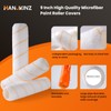 HANJKINZ 9 Inch Microfiber Paint Roller Covers, 10 Pack, Paint