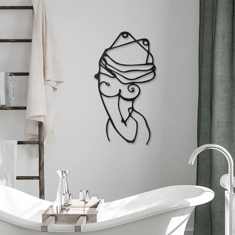 3 Pcs Metal Wall Art Minimalist Woman Line Decor, Lively,