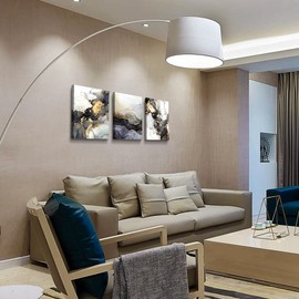 Abstract Canvas Wall Art For Living Room Large Size Boho Wall Decor For Bedroom Wall Decorations For Office Abstract Ink Paintings Framed Abstract Wall Pictures Artwork Home Decor 16" X 24" 3 Piece