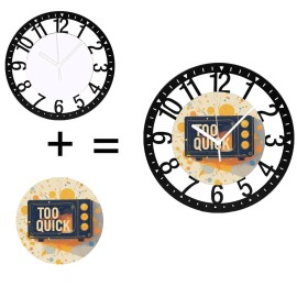 25cm Round Iron Clock Featuring a Legend of Zelda Triforcesheet size: 10 inch, color: Black