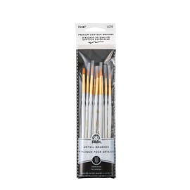 Plaid Detail Round Brush Set, 44278 (10-Piece),Black