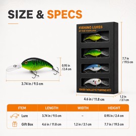 Fishing Gear for Diving Bass/Trout/Pike/Salmon with Lifelike Action, Fishing Lures with Individual Packaging (B4)