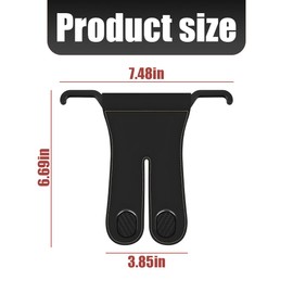 AICEL Car Seat Back Headrest Hook, Leather Vehicle Seatback Double Organizer Hanger for Purse Bags Clothes, Multifunctional Auto Interior Storage Accessories, Universal for Truck, SUV, RV (Black)