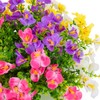 Artificial Flowers Pansies for Outdoor,12 Bundles Faux Plants Plastic Fake