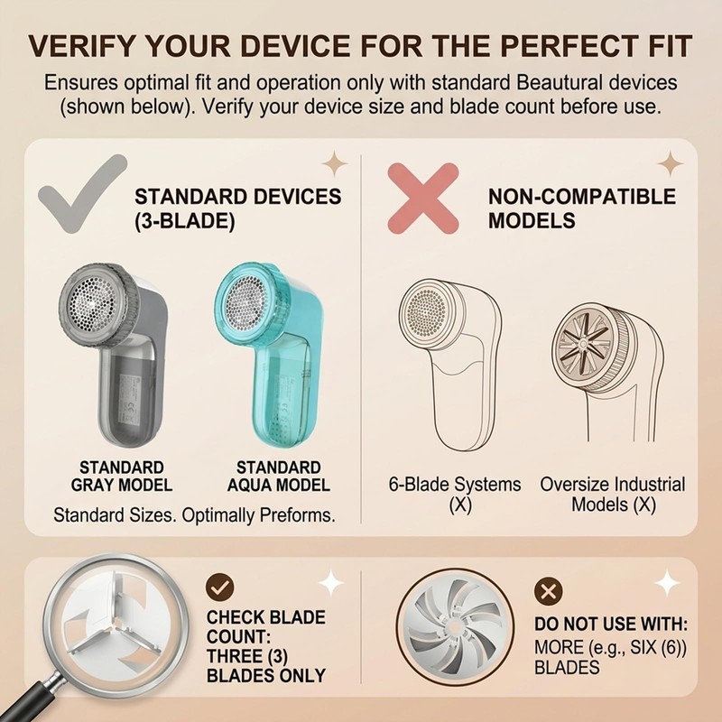 (ONLY For 3-Leaf)Compatible with Beautural Fabric Shaver Replacement Blades