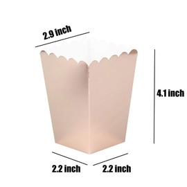 Rose gold Popcorn Boxes Mini Paper Popcorn Box for Party,Pack of 36