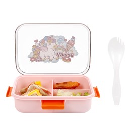 CPIYNOE Bento Box for Adults Ideal Leakproof Lunch Box Containers with 3 Compartments 52 oz BPA-Free Portable On-the-Go Meal and Snack Packing(Unicorn)