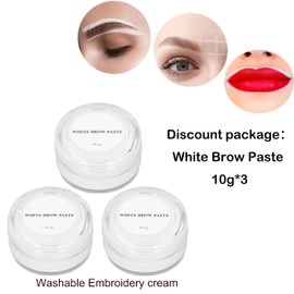 3PCS/PACK 10g White Eyebrow Mapping Paste Permanent Makeup Microblading Brow Paste Eyebrow Lip Shaping Position Tinting Tool